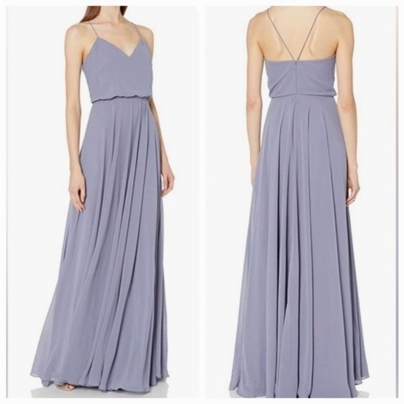 Jenny Yoo BHLDN Inesse Bridesmaid Maxi Dress in aqua Size 4 - Picture 2 of 9